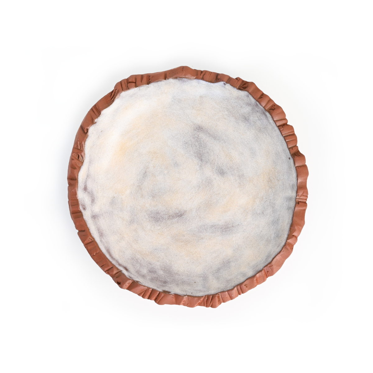 Top view of the Marked Plate showing it's apricot cream glaze details